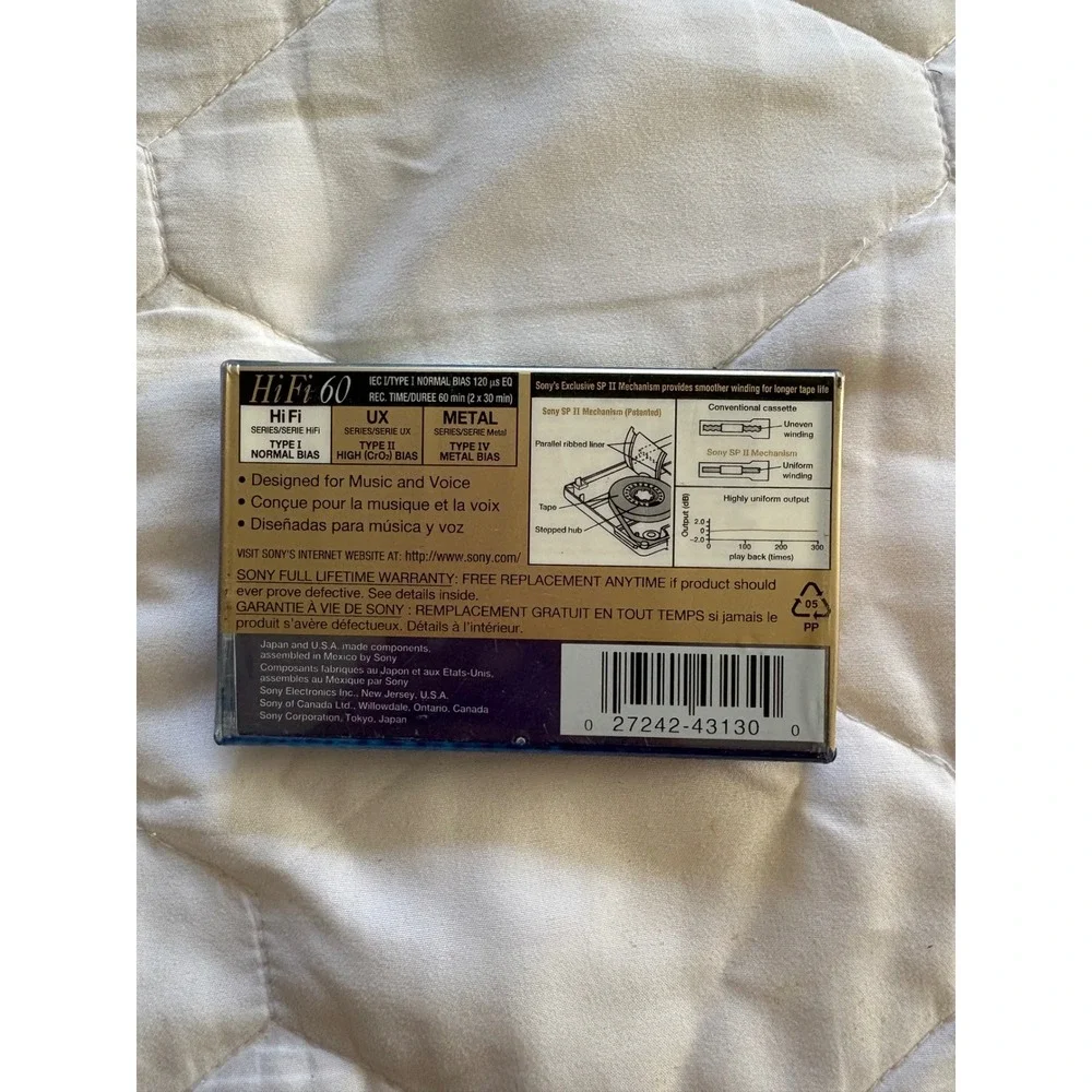 Sony HiFi 60 Minute‎ Normal Bias Audio Cassette Tape Sealed New